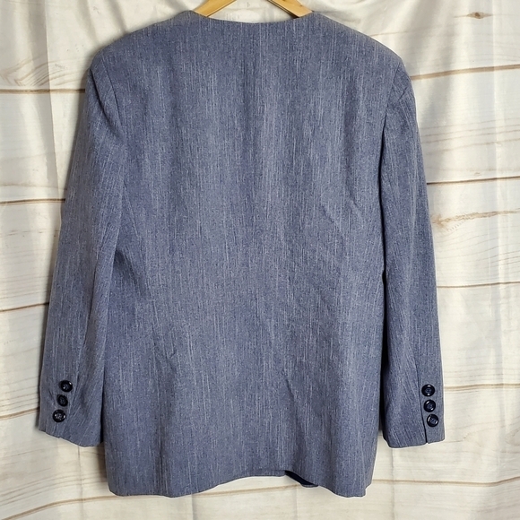 Vintage 90's Executive Collection Double Breasted Blue Blazer Size 14 - Picture 7 of 10